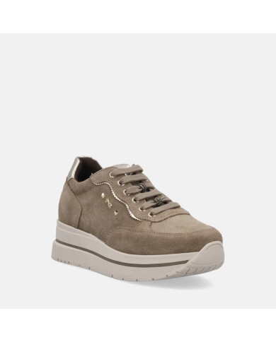 SNEAKERS CON ZEPPA NEROGIARDINI DONNA AROLD COL.ARGILLA T.BRILL PLATINO 6074 TR CORVARA KENNEDY I514105D/501