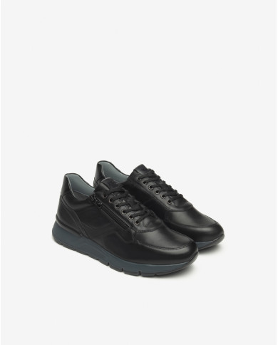 SNEAKERS NEROGIARDINI UOMO SAGAR DECO NERO SAUVAGE DARK GREY PU.BIDENS.POGGIO I500870U/100