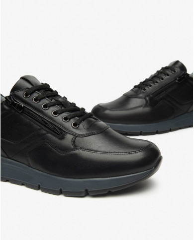 SNEAKERS NEROGIARDINI UOMO SAGAR DECO NERO SAUVAGE DARK GREY PU.BIDENS.POGGIO I500870U/100