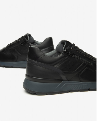 SNEAKERS NEROGIARDINI UOMO SAGAR DECO NERO SAUVAGE DARK GREY PU.BIDENS.POGGIO I500870U/100