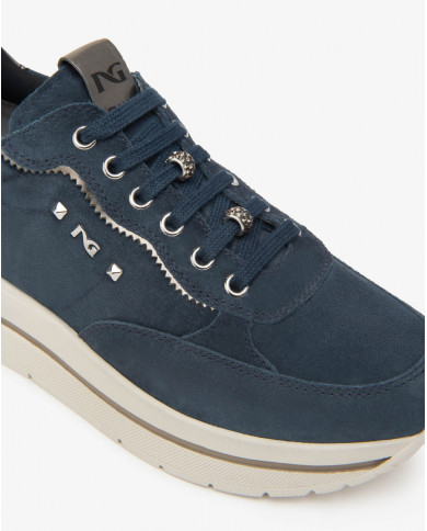 SNEAKERS CON ZEPPA NEROGIARDINI DONNA VELOUR INCANTO 225 T.BRILL ANTRACITE TR CORVARA KENNEDY I514105D/207