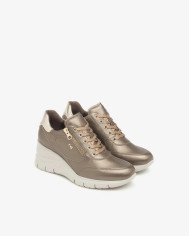 SNEAKERS CON ZEPPA NEROGIARDINI DONNA  BAGOYA BROWN T.BRILL PLATINO 6074 EVA AGOSTA I514121D/322