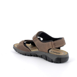 SANDALO IGI&CO UOMO PELLE/TESSUTO TRIVELCRO MARRONE 5642622