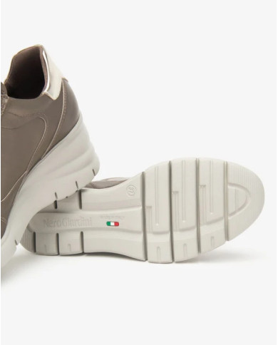 SNEAKERS CON ZEPPA NEROGIARDINI DONNA  BAGOYA BROWN T.BRILL PLATINO 6074 EVA AGOSTA I514121D/322