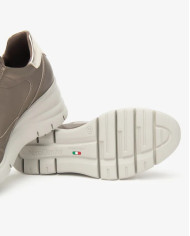 SNEAKERS CON ZEPPA NEROGIARDINI DONNA  BAGOYA BROWN T.BRILL PLATINO 6074 EVA AGOSTA I514121D/322