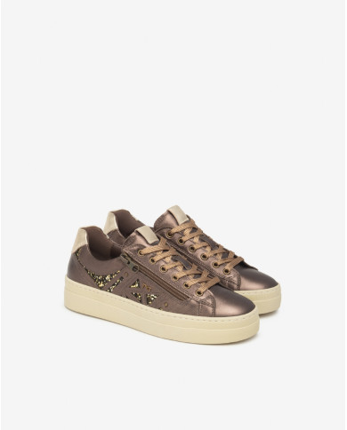 SNEAKERS  NEROGIARDINI DONNA OMEGA T.MORO T.GLITTER GR.TOP SAB ETOILE MIELE TR GENOVA I514191D/300