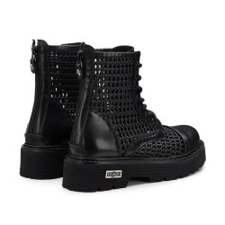 STIVALETTO CULT DONNA SLASH 4218 MID W LEATHER BLACK WEAVING CLW421800