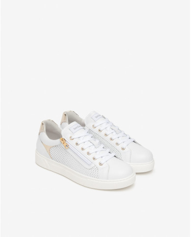 SNEAKERS NEROGIARDINI DONNA SKIPPER BIANCO SKIPPER BIANCO T.BRILL PLATINO TR MALAGA E615252D/707