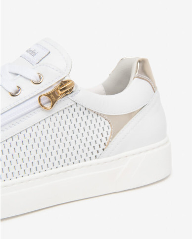 SNEAKERS NEROGIARDINI DONNA SKIPPER BIANCO SKIPPER BIANCO T.BRILL PLATINO TR MALAGA E615252D/707