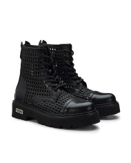 STIVALETTO CULT DONNA SLASH 4218 MID W LEATHER BLACK WEAVING CLW421800