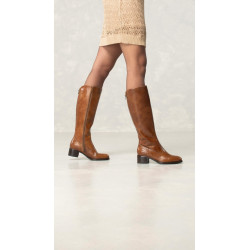 STIVALE CON TACCO NEROGIARDINI DONNA IN PELLE COLORE CUOIO I117561D/400