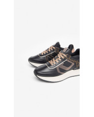 SNEAKERS NEROGIARDINI DONNA IN CAMOSCIO E PELLE NERO I308350D/100
