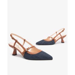 DECOLLETE' NEROGIARDINI DONNA T.TINTO JEANS 9 ARMENIA COGNAC TPU CLETO NERO E615470D/214