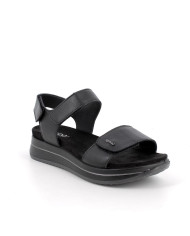 SANDALI CON ZEPPA IGI&CO DONNA NAPPA SOFT NERO  CON STRAP 1174855    