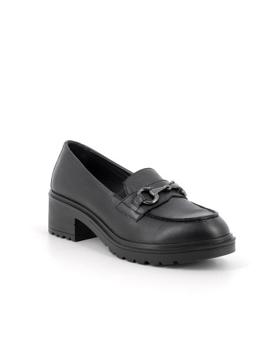 MOCASSINI IGI&CO DONNA IN PELLE NERO CON TACCO 4,5CM 6651300
