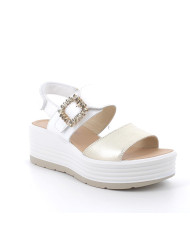 SANDALO CON ZEPPA IGI&CO DONNA  FIO.BO.OME/NAPP PLATINO/BIANCO 7667322