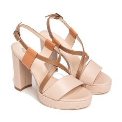 SANDALI CON TACCO NEROGIARDINI DONNA ARMENIA CIPRIA ARMENIA BROWN NAPPA PANDORA TERRA E307542D/614