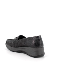 MOCASSINI CON ZEPPA IGI&CO DONNA IN PELLE NERO LAMINATO 6653044