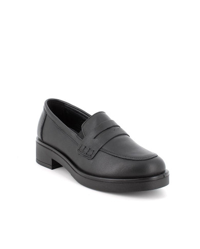 MOCASSINI IGI&CO DONNA IN PELLE NERO LAMINATO ELASTICO 6650300