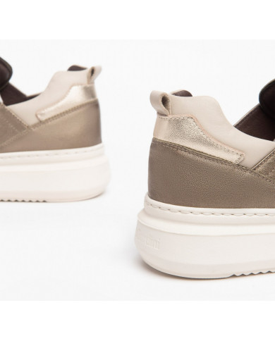 SNEAKERS NEROGIARDINI DONNA IN PELLE BROWN SAUVAGE IVORY BEIGE I317050D/322