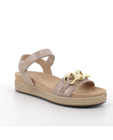 SANDALI IGI&CO DONNA IN PELLE CARAMEL LAMINATO 5672422