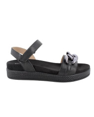 SANDALI IGI&CO DONNA IN PELLE PARKE NERO 5672400