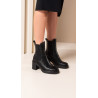 STIVALETTI CHELSEA ANFIBI NEROGIARDINI DONNA IN PELLE NERO ZIP TACCO 8CM  I309163D/100