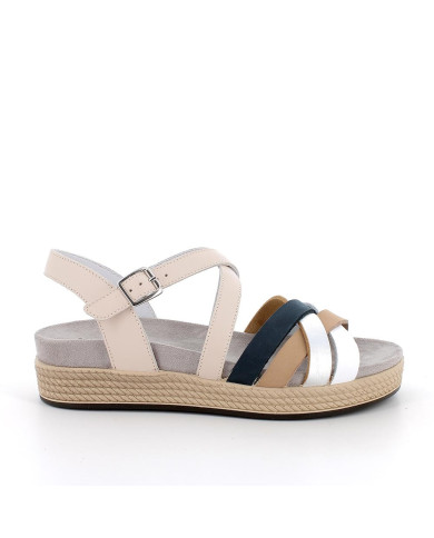 SANDALI IGI&CO DONNA NAPPA SOFT  NATURALE/BLU 7669911