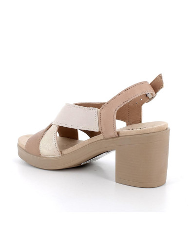 SANDALO CON TACCO IGI&CO CAP.TAM/VIT.LAM CORDA/PLATINO TACCO 6,8CM 7674111