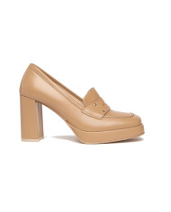 MOCASSINI NEROGIARDINI DONNA CON TACCO NAPPA PANDORA CORDA  E306271D/423