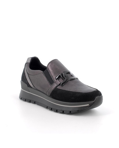 SLIP ON CON ZEPPA IGI&CO DONNA VIT.LAM.FOG/CAP ACCIAIO/NERO 8676300