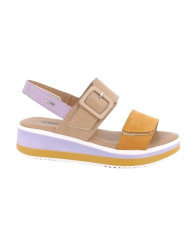 SANDALO CON ZEPPA IGI&CO DONNA PELLE SINTETICA SENAPE/BEIGE 5685433
