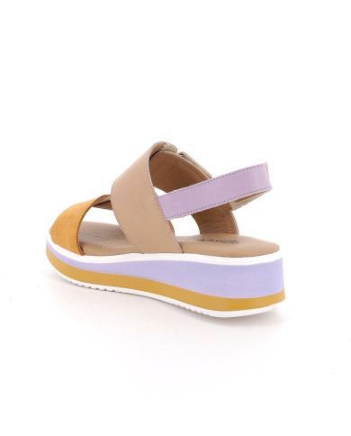 SANDALO CON ZEPPA IGI&CO DONNA PELLE SINTETICA SENAPE/BEIGE 5685433