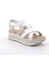 SANDALO CON ZEPPA IGI&CO DONNA PELLE NAPPA BIANCO/PLATINO 5678911