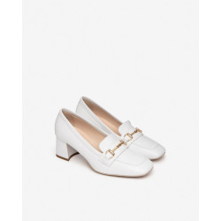 MOCASSINI NEROGIARDINI DONNA PELLE BIANCO TACCO 5,5CM E409471D/707