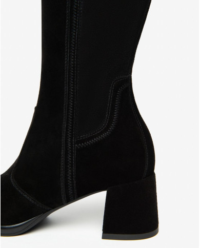 STIVALI NEROGIARDINI DONNA AROLD VELO NERO T.ALCANTARA NERO TPU ROMANA PLATO' TACCO 6CM I514312D/100