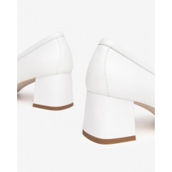 MOCASSINI NEROGIARDINI DONNA PELLE BIANCO TACCO 5,5CM E409471D/707