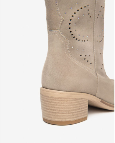 STIVALI CON TACCO NEROGIARDINI DONNA VELOUR CRETA TR BASILEA 828 NATURALE E615122D/451