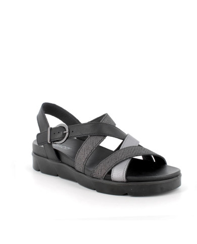 SANDALO iGI&CO DONNA  NAP.SO/NAB.MAMB NERO/ACCIAIO 7668800