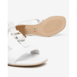 SANDALO CON TACCO NEROGIARDINI DONNA LOIRA BIANCO TPU LOZZA FEN NATURALE TACCO 5,5CM E615870D/707