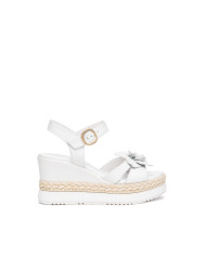 SANDALO CON ZEPPA NEROGIARDINI DONNA LOIRA BIANCO LOIRA BIANCO PU.MONOD.BAGHERIA E616012D/707  