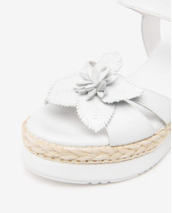 SANDALO CON ZEPPA NEROGIARDINI DONNA LOIRA BIANCO LOIRA BIANCO PU.MONOD.BAGHERIA E616012D/707  