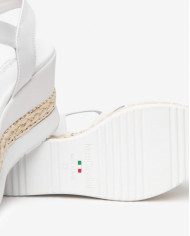 SANDALO CON ZEPPA NEROGIARDINI DONNA LOIRA BIANCO LOIRA BIANCO PU.MONOD.BAGHERIA E616012D/707  