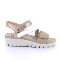 SANDALO CON ZEPPA  ENVAL SOFT DONNA NABUK SO/FIO.BO BEIGE SCURO 7790322