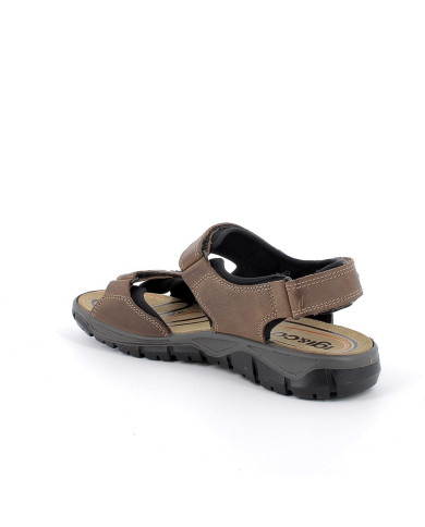 SANDALO IGI&CO UOMO PELLE/TESSUTO TRIVELCRO MARRONE 5642622
