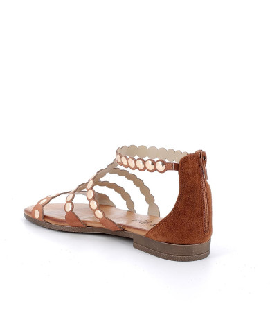 SANDALI IGI&CO DONNA IN PELLE SINTETICA MARRONE CUOIO ZIP 5682722