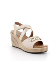 SANDALO CON ZEPPA IGI&CO DONNA NAPPA SOFT ECRU SABBIA 5673822