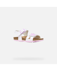 SANDALI GEOX BAMBINA JUNIOR J ADRIEL WHITE/PINK J658MA 05402 C0406