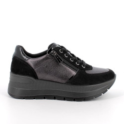 SNEAKERS CON ZEPPA IGI&CO DONNA SCAM.SU/FIO.BOT NERO/ANTRACITE 8677500