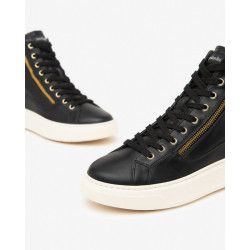 SNEAKERS ALTA NEROGIARDINI DONNA GUANTO NERO T.GLITTER  GONZAGA  I411601D/100